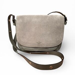 Kate Spade Chantelle Watertown Road gray suede & pebbled leather crossbody